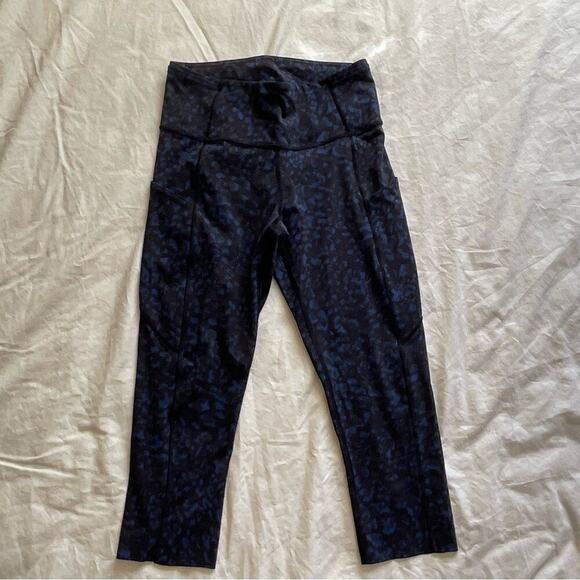 Lululemon Women Fast Free HR LW6BCWS WLTL Blue Black Print - Picture 12 of 13